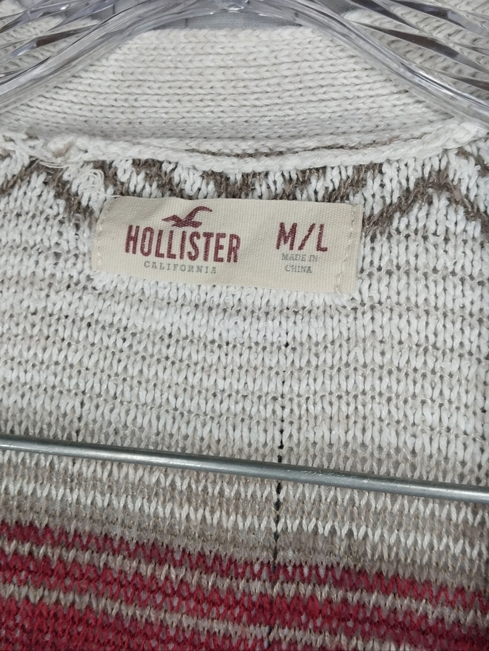 Hollister Vintage Aztec Open Front Striped Y2K Boho Western Knit Cardigan - Picture 4 of 9